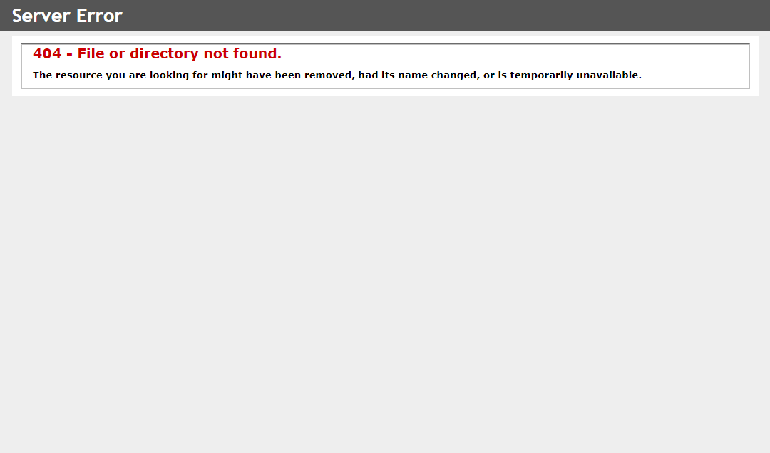 vad kommer förmodligen att vara ett serverfel 404